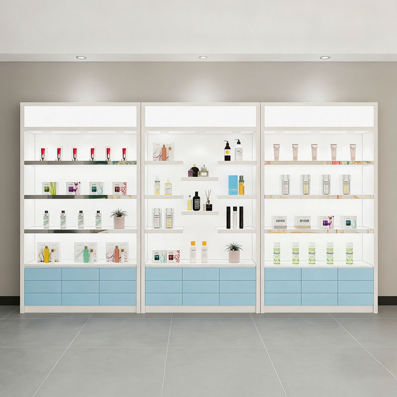 Floor Standing Illuminated Acrylic Beauty Display