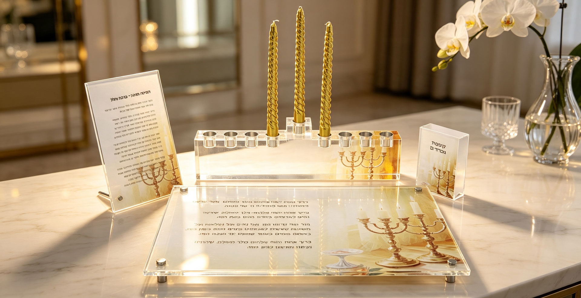 Modern Lucite Havdalah Sets Bulk