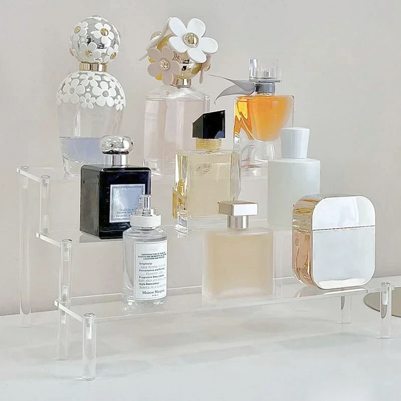 Multi-Tier Illuminated Acrylic Cosmetic Shelf Display