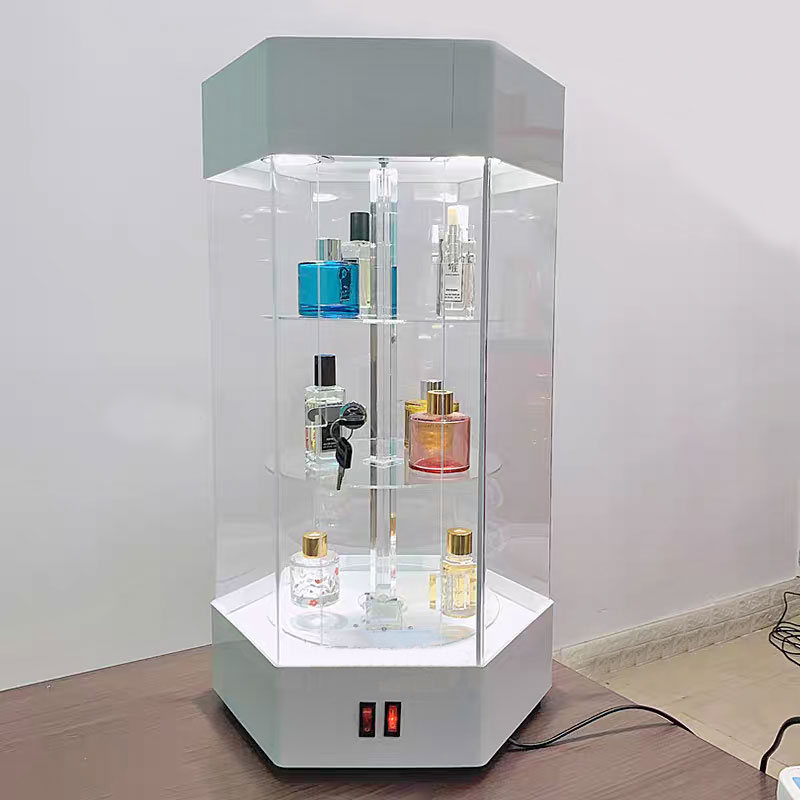 Rotating Illuminated Acrylic Cosmetic Display