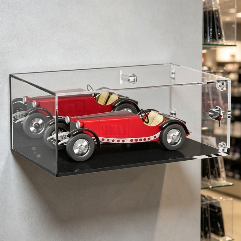 Wall-Mounted Acrylic Display Box with Black Base