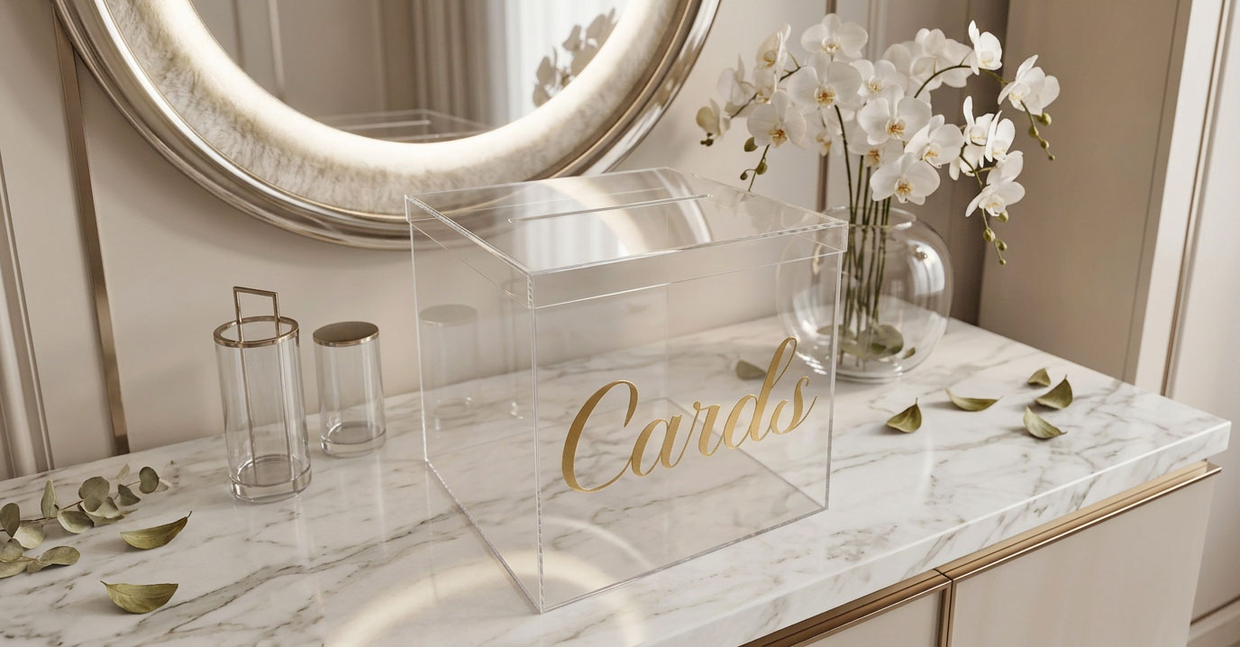acrylic wedding card box