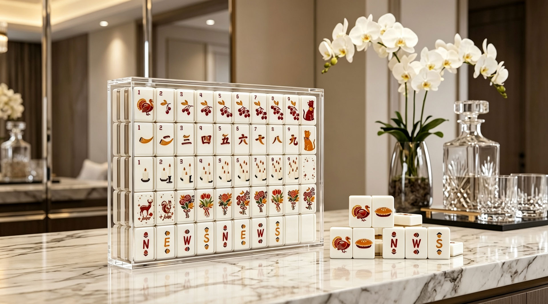 custom acrylic mahjong tiles set