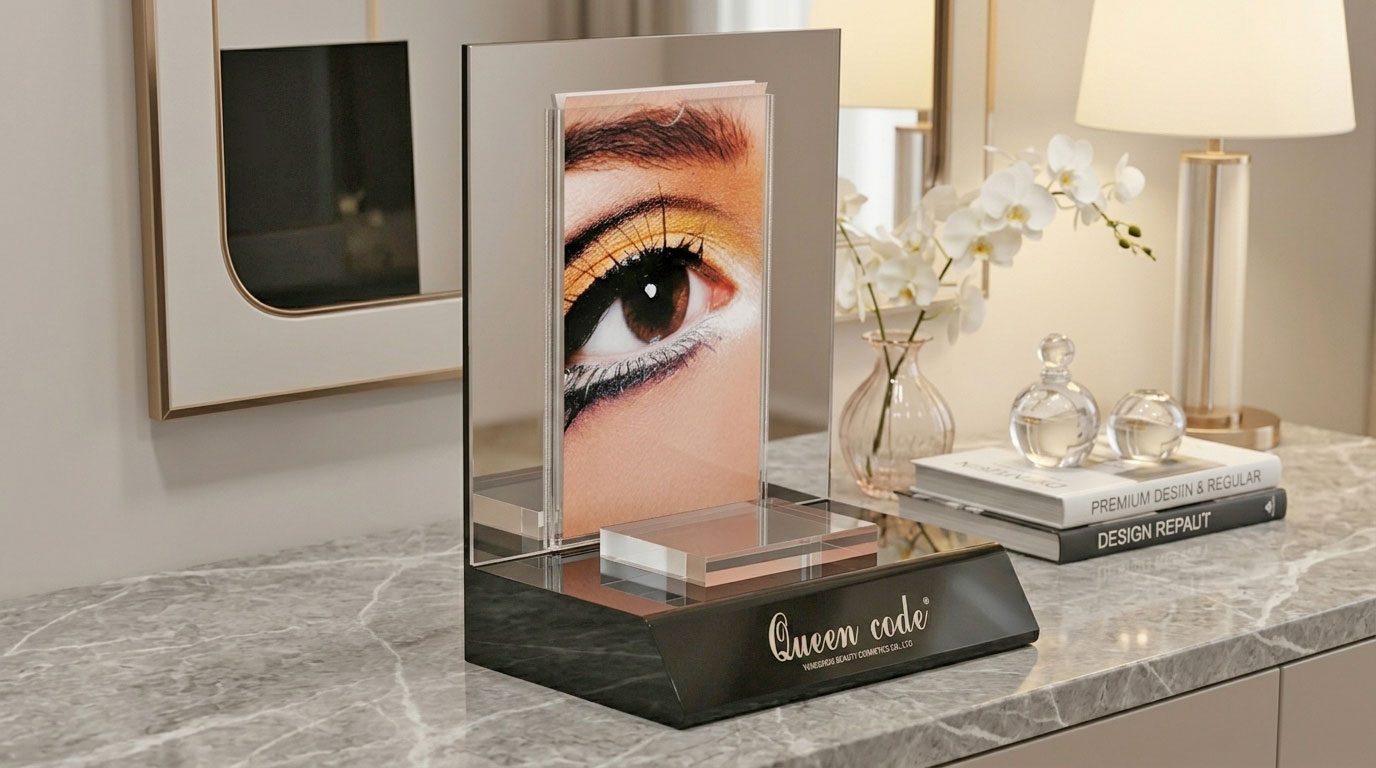 custom acrylic skincare display