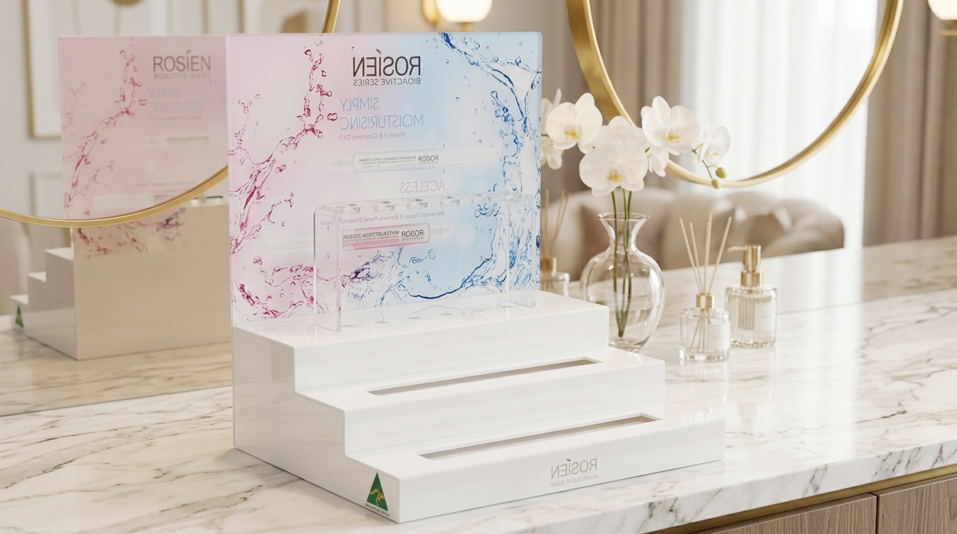 custom acrylic skincare displays