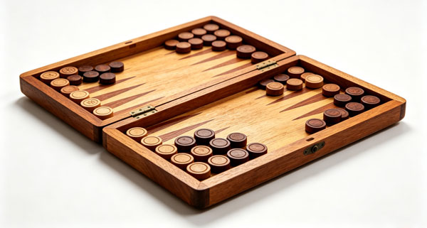 wood backgammon set